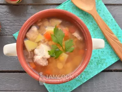 Гороховый суп с курицей в мультиварке