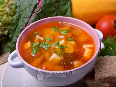 Постный суп из кабачков