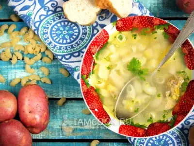 Суп с макаронами и картошкой