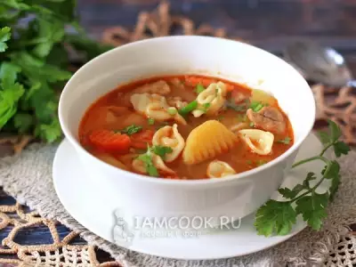 Мясной суп с ракушками по-восточному
