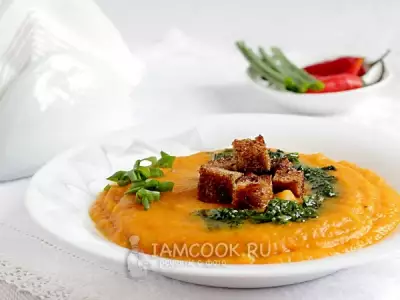 Овощной суп пюре из картофеля и моркови с имбирем
