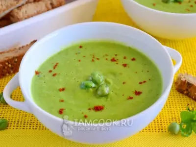 Суп-пюре из замороженного зеленого горошка
