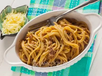 Спагетти с фаршем в одной кастрюле one pot