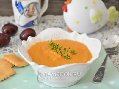 Морковный суп-пюре с фасолью