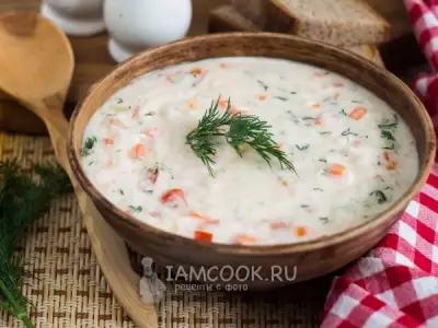 Сметанный суп с рисом и овощами