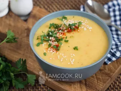 Суп из красной чечевицы с молоком