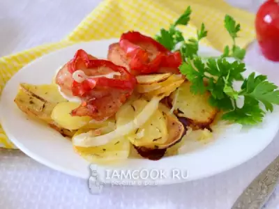 Пангасиус в духовке с картошкой