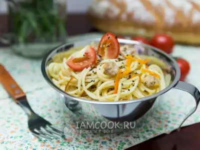 Спагетти с фаршем и сванской солью