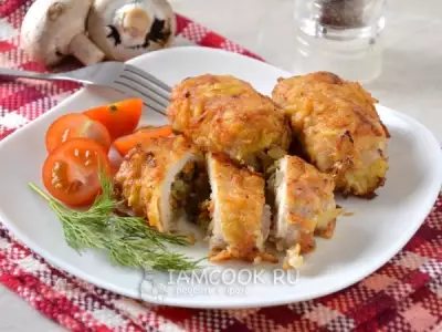 Свиные котлеты с начинкой и картофельной корочкой