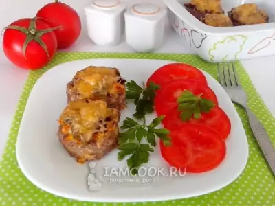 Котлеты-гнезда с грибами и сыром