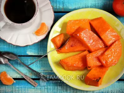 Тыква запечённая в духовке кусочками