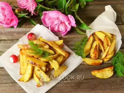 Картофель по-деревенски с чесноком в духовке