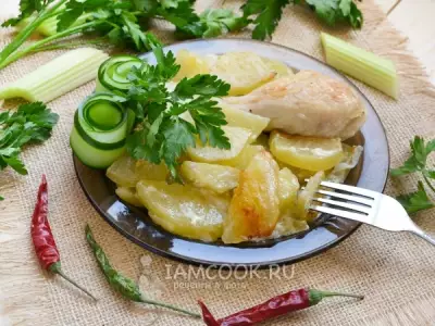Курица с сельдереем и картофелем в духовке