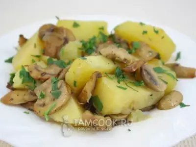 Картофель запеченный с шампиньонами в духовке