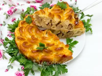 Мясной пирог «Хризантема»