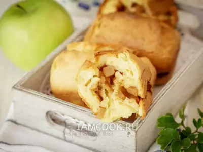 Бездрожжевые булочки с яблоком и корицей