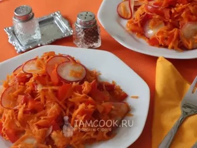 Салат с морковью, паприкой и редисом