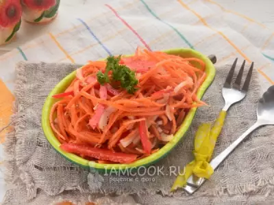 Салат с морковью и болгарским перцем (по-корейски)