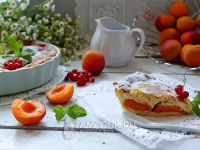Пирог с абрикосами и сыром маскарпоне