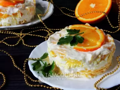 Салат с апельсином и сыром фото