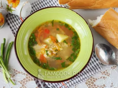 Куриный суп с булгуром и болгарским перцем