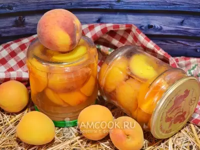 Компот из персиков с абрикосами на зиму