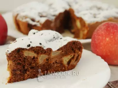 Шоколадный пирог с яблоками «Баба Яга»