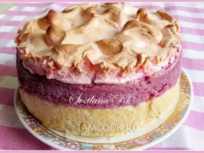 Творожно-ягодный пирог с малиновым суфле