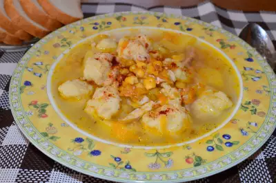 Суп с сырными клёцками(галушками)