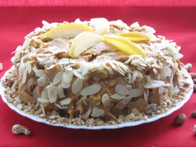 Айвовый торт «кобулети», - без выпечки, муки, яиц (дуэль)