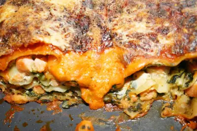 Лазанья с лососем и шпинатом lachs spinat lasagne