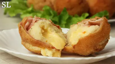 Картофельные бомбочки с беконом и сыром!
