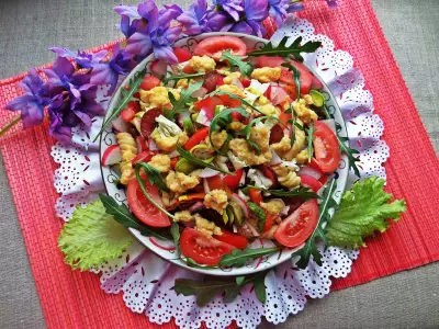 Праздничный салат с пастой