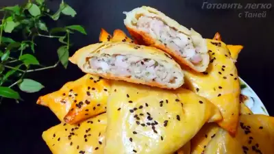 Самса домашняя с мясом в духовке