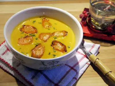 Зимний суп из батата  и моркови „солнечный“
