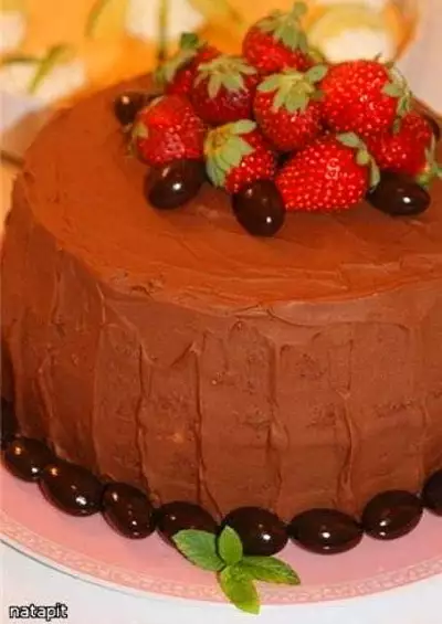 Американский торт (cake with dark chocolate buttercream)