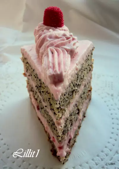 Маковый торт со сметанно-малиновым кремом /дуэль