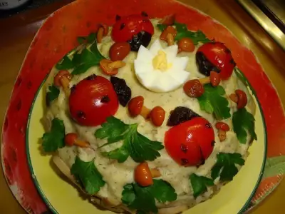 Закусочный сырно-грибной тортик