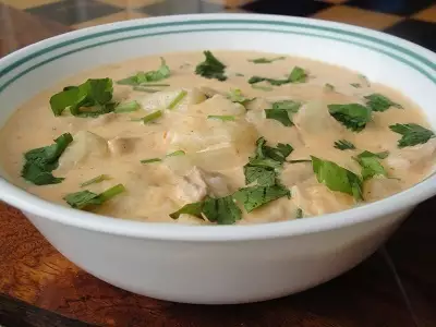 Томатный крем суп с махи махи