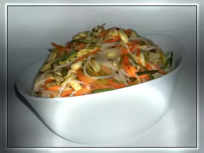 Салат с соевыми ростками и рисовой вермишелью