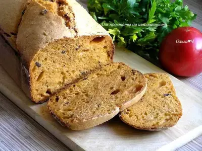 Томатный хлеб с маслинами и овсяными отрубями