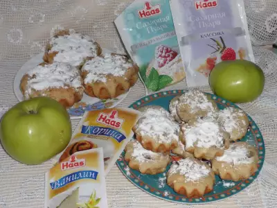 Творожные кексы с яблоками и изюмом