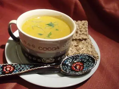 Овощной суп-крем с лимоном