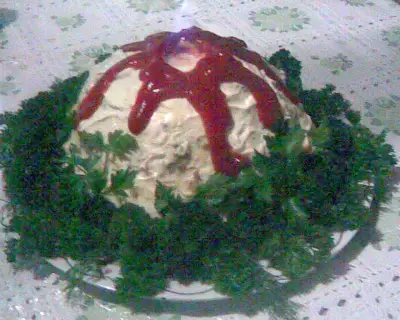 Везувий послойный холодный салат