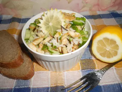 Легкий салат с рисом басмати микс