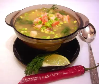 Перуанский острый  рыбный суп. тест-драйв.