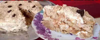 Ленивый торт из овсяного печенья без выпечки! лучший рецепт!