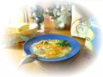 Куриный суп с рисом и овощами