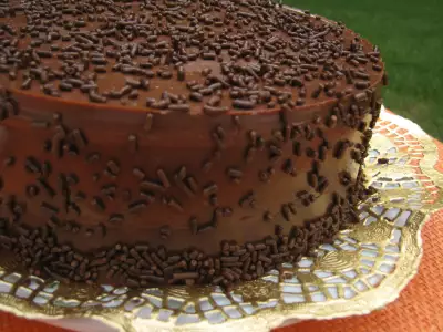 Торт-пирог « шоколадный »с шоколадными чипсами и  в шоколадной панакоте (ultra choc-chip cake).