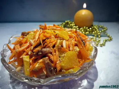 Морковный салат с апельсинами оранжевый праздник